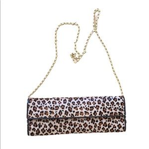 Aldo faux leopard skin clutch/shoulder bag